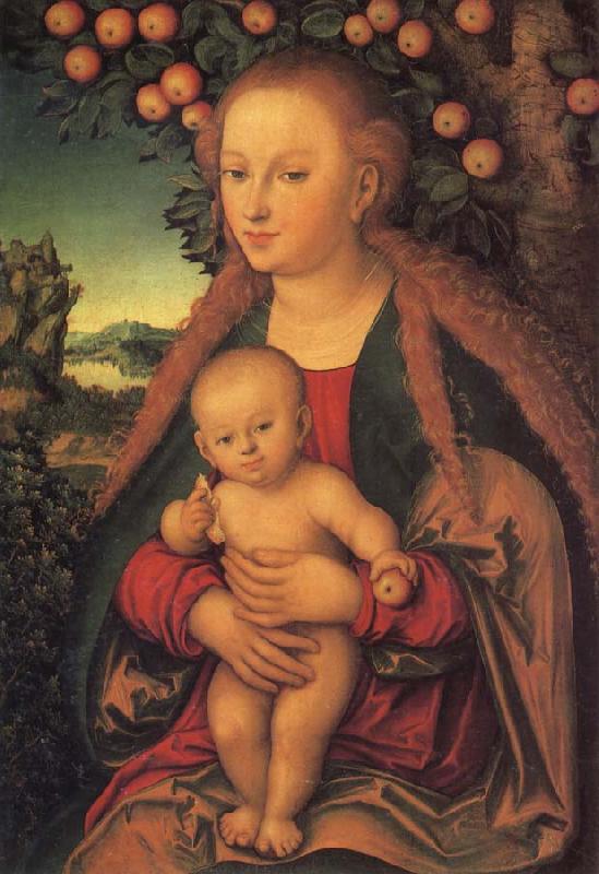 Lucas  Cranach The Virgin and Child under the Apple Tree Sweden oil painting art